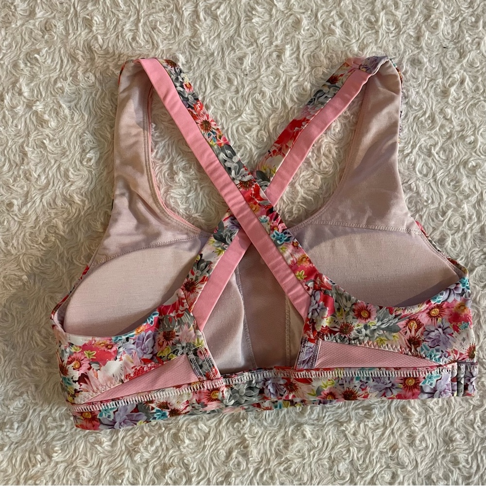 Lululemon Run Your Stuff II Floral Multi-Color Sports Bra Size 8 - Picture 5 of 8